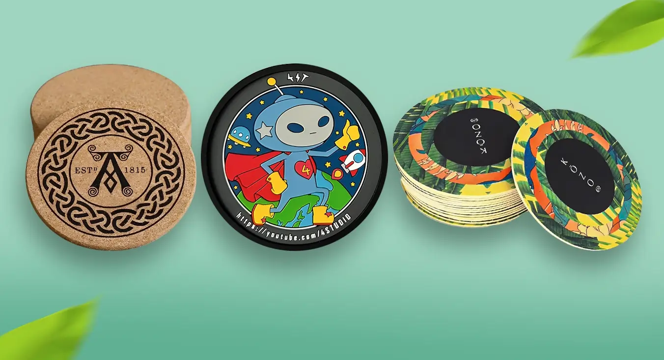 Premium Custom Coasters – Cork, Pulp Board & PVC for Malaysia & Singapore
